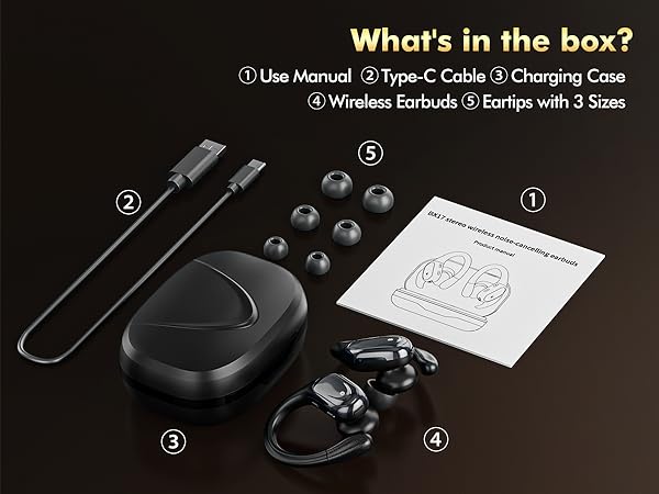 earbuds with complete accessories suite