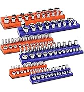 Magnetic Socket Organizer Set, HORUSDY 6-Piece Magnetic Socket Holder, 1/4", 3/8", 1/2" Socket Ho...