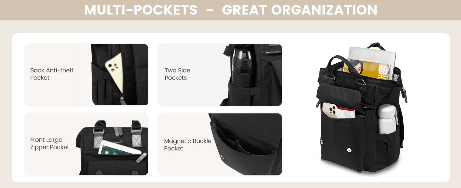 1930 Laptop Backpack for Women Work Travel Backpack Purse Teacher Nurse Bag College Daypack