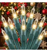 Minetom Clear Christmas String Lights 100 Count 20 Feet Incandescent Bulb | Mini String Lights fo...