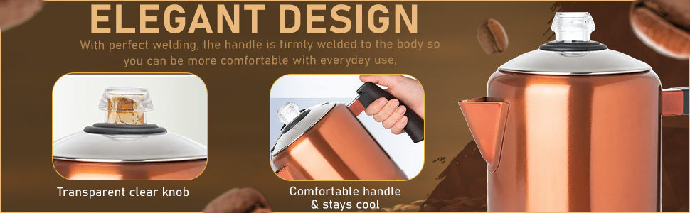 PREMIUM QUALITY COFFEE PERCOLATOR ELEGANT DESIGN