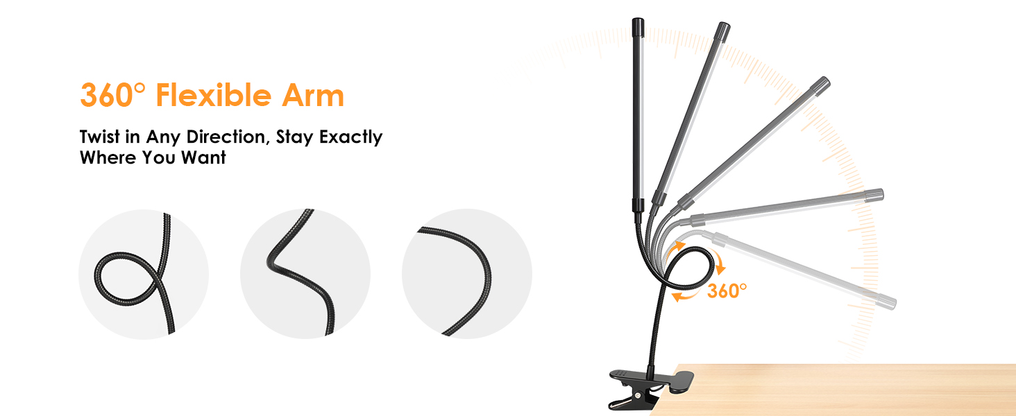 3 head desk lamp with adjustable head