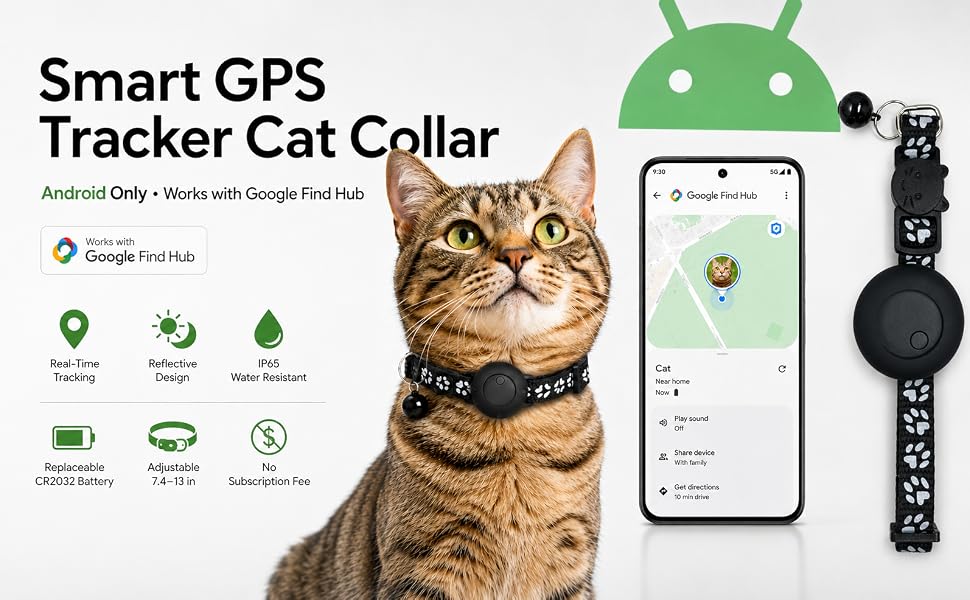 Pet Tracker,GPS Collar for Cats