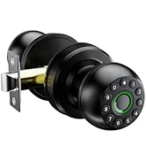 EVANSHOW Smart Door Knob Fingerprint Lock 4-in-1 Keyless Entry (Fingerprint/App/Code/Key) Biometr...
