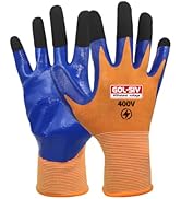 GOL-SIV Electrical Gloves For Men - 400V Low Voltage Insulated Electrician Safety Gloves,Flame Re...