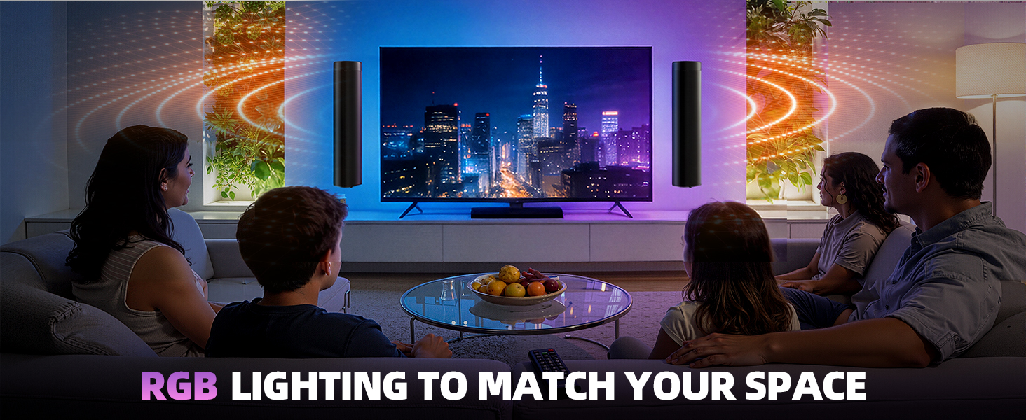 RGB LIGHTING sound bar for family