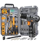Hi-Spec Tool Kit with 8V Cordless Drill Set. Complete DIY Tool Set for Essential Everyday Home Re...