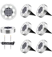 Jyoiat Mulit-Purpose Solar Ground Lights Outdoor - 8 Pack IP68 Waterproof Solar Powered Deck Ligh...
