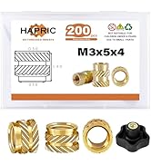 200 Pcs M3 Threaded Inserts for Plastic, M3 Heat Set Insert Brass Metric Knurled Nuts Assortment ...