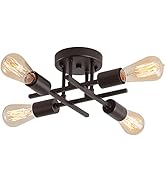 AIHYING 4-Light Semi Flush Mount Ceiling Light Fixtures, Black Mid-Century Modern Industrial Farm...