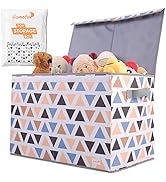HOMEFOX Toy Storage Organizer - Large Flip-Top Lid - Dual Bin Toy Box for Boys Girls Kids - Folda...