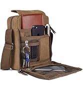 CAAORDKSO Small Canvas Messenger Bag Chest Bag Travel Bag, Mini Crossbody Bag Shoulder Bag for Me...