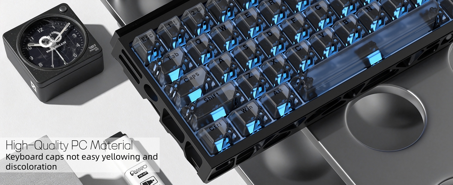 Clear Keycaps, Pink Shine Through Keycaps, Jelly Keycap Transparent keyboard Caps