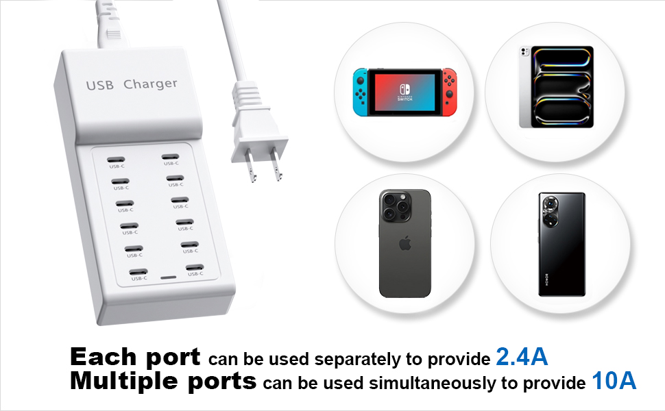 50W MultiPort USB Charging Block