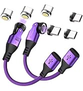 EndlesShine Magnetic USB C to C Magnetic Adapter 2 Pack 9 PIN 360° PD 240W Fast Charge Rotating R...