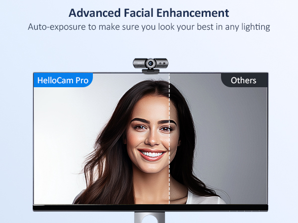 HelloCam pro offers facial enhancement to look your best when chatting online.