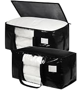 VTSVTS Black Heavy Duty Moving Bags, 2 pcs Large Storage Bins with Lids, 29 x 14 x 14 In Moving T...