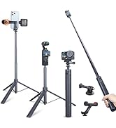 XIXAN 3-in-1 Lightweight Invisible Selfie Stick Tripod Stand with 63"(160cm) Extension and 1/4" s...