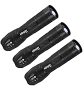 3 Pack LED Rechargeable Flashlight, Super Bright Small Mini Camping Flashlights Zoomable Beam, Co...