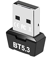 GAROGYI USB Bluetooth 5.3 Adapter for PC, Supports Windows 11/10/8.1/7,5.3+EDR Bluetooth Wireless...