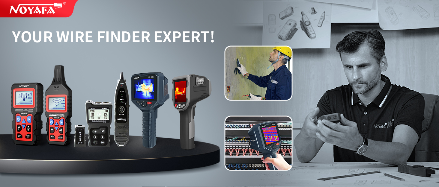 NOYAFA NF-826 Underground Cable Locator Wire Tracker, for Dog Fence Cables Irrigation, Wall and Unde...