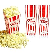 15 Movie Night Popcorn Paper Boxes Buckets 7.75 Inches Tall Large &amp; Holds 46 Oz Old Fashion Vinta...