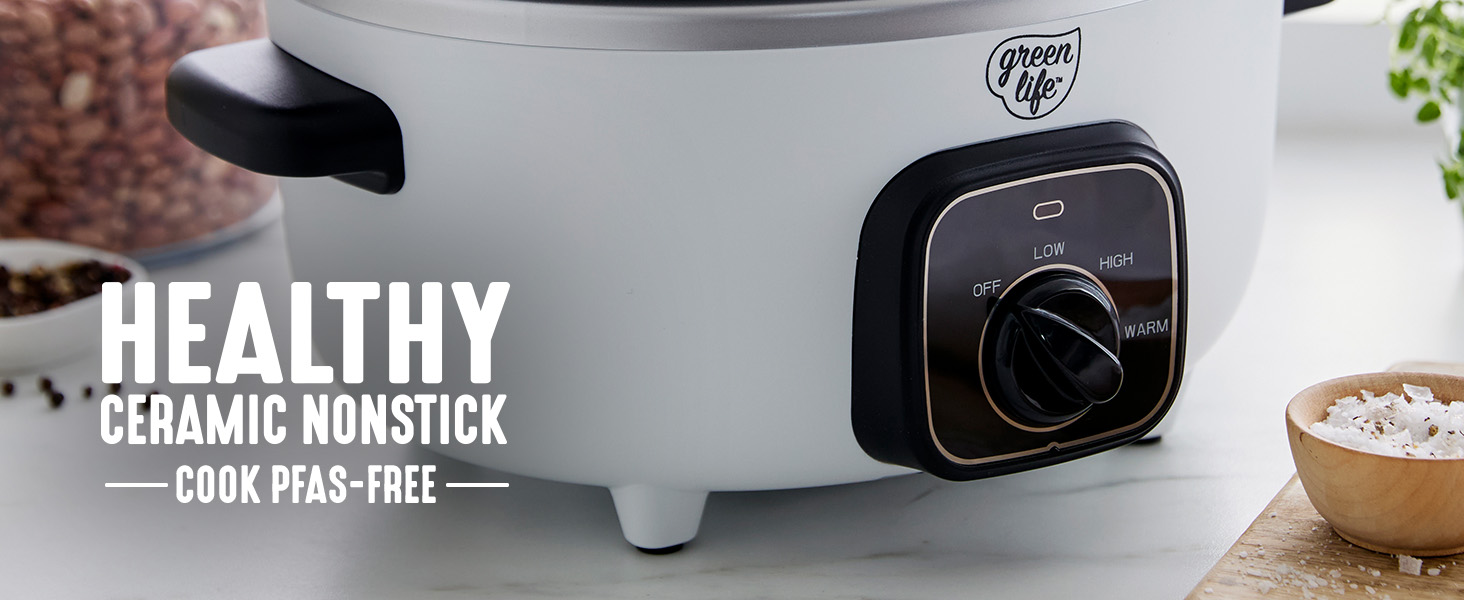 GreenLife, Ceramic Nonstick, PFAS-Free, Non-Toxic, Slow Cooker, Electrics