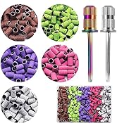 300Pcs Nail Sanding Bands, 80#120#150#180#240 Grit Sanding Bands for Nail, Professional Nail Dril...