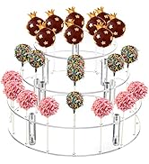 TOPZEA 3-Tier Cake Pop Display Stand, 36 Hole Clear Acrylic Lollipop Holder Round Tiered Cupcake ...