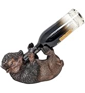 Buffalo Bourbon Bottle Holder -Unique Resin Buffalo Whiskey Holder for Home Bar, Rustic Western D...