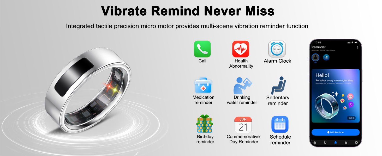 smart ring with vibration reminder