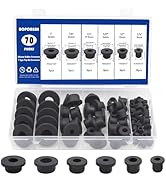 BOPOREAE 70PCS Tophat Silicone Rubber Grommets for Wiring Assortment Kit, Waterproof Automotive F...
