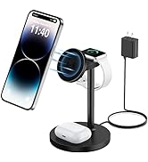 FutureCharger 3 in 1 Wireless Charging Station Magnetic Wireless Charger Stand with Adjustable Ch...