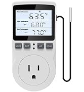 KETOTEK Digital Temperature Controller Thermostat Outlet Plug 120V with LCD Backlight, Heating Co...