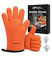 KITCHEN PERFECTION XL Silicone Oven &amp; Griddle Gloves -Extreme Heat Resistant BBQ &amp; Grilling Glove...