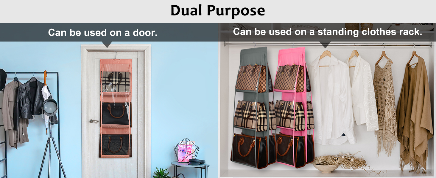 Hanging Handbag Organizer for Closet, Wardrobe Closet Purse Holder
