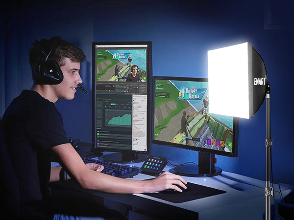 EMART Softbox Lighting Kit, Professional Softbox Photography Lighting Kit game living phone