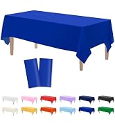 Kopokita 2PCS Royal Blue Plastic Tablecloths 54 x 108 Inch, Disposable Table Cloths Rectangle Par...