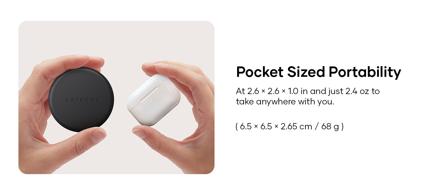 Satechi OntheGo 7-in-1 USB-C Hub, Compact Magnetic Multiport Adapter, Coiled Cable