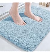 Microfiber Thick Bathroom Rugs, Flurry Non Slip Bath Rug, Ultra Soft Plush Absorbent Bathroom Mat...