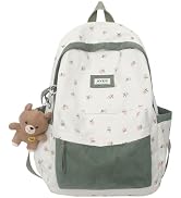 2025 Cute Preppy Bag Floral Printed Kawaii Backpack Cottagecore Aesthetic Backpack Laptop Daypack...