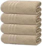 Tens Towels Pack of 4 Soft Bath Towels, 100% Cotton, 27 x 54 Inches, Lightweight &amp; Quick-Dry, Ide...