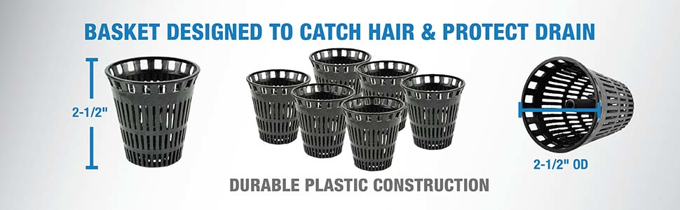 Basket is made of durable construction and designed to catch hair while protecting drain.