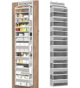 Mefirt Over The Door Organizer, 8 Shelf Door Hanging Organizers with 8 Large Capacity Pockets, Ba...