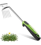 WORKPRO 15-Inch Weed Puller Tool, 6-Tine Heavy Duty Deep Root Remover for Dandelion, Stainless St...