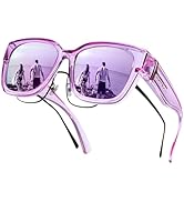 LVIOE Polarized Fit Over Sunglasses for Women Men Oversized Square Over Glasses Sunglasses with U...