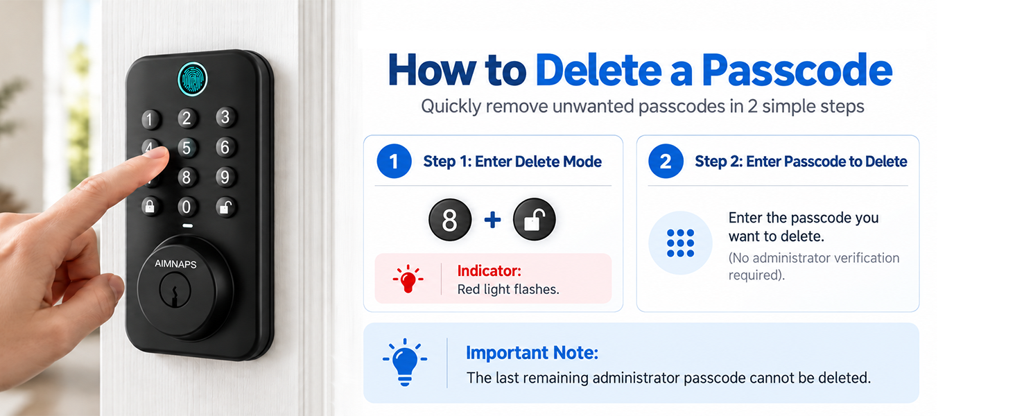 delete user code digital deadbolt lock security access management