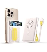 RXRBDA Magnetic Power Bank 10000mAh,Foldable Wireless Portable Charger with Fan Active Cooling Sy...