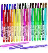 Felt Tip Pens, 35 Colored Fine Point Felt Pen with Fiber Tip, Water-Based Ink, Perfect Markers Pe...