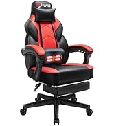 Gaming Chair, Office Chair with Footrest and Lumbar Support, Height Adjustable Game Chair with 36...
